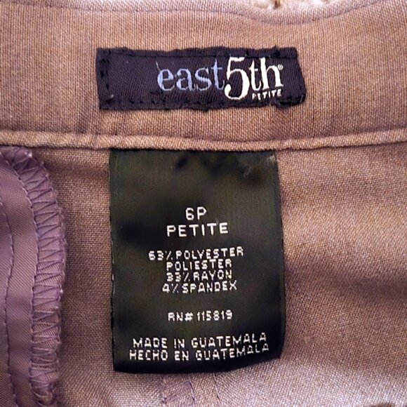 NWOT East 5th Tan Taupe Straight Leg Trouser Dress Slacks Pants Women's 6P - Picture 5 of 5